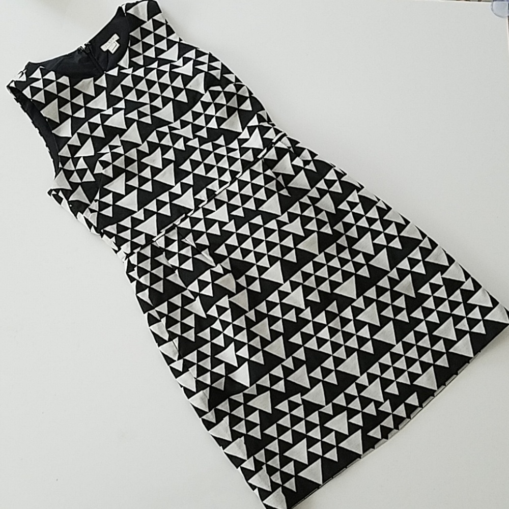 J. Crew Black/ White Triangle Dress